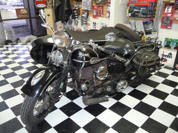 Unrestored 1939 Harley UL with 1945 sidecar for sale at SO CAL TRIKE CENTER